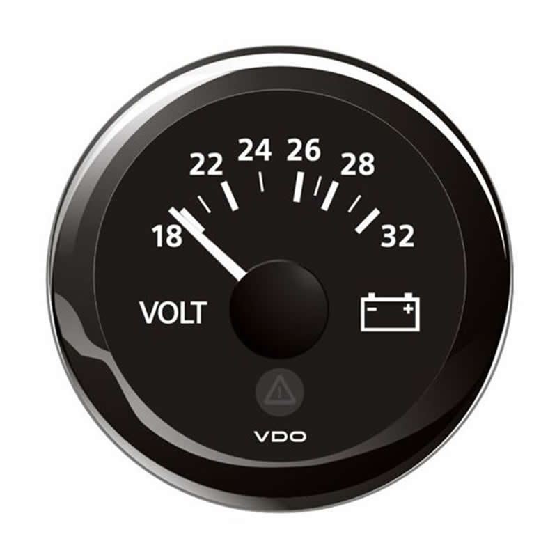 VDO ViewLine Voltmeter 18-32V Black 52 mm